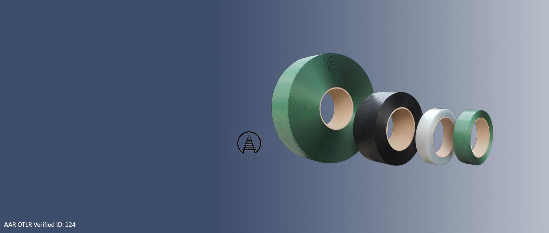 Juhong Packing Materials AAR Certified Type IV PET Strapping with Smooth and Embossed surface, verified under AAR ID 124